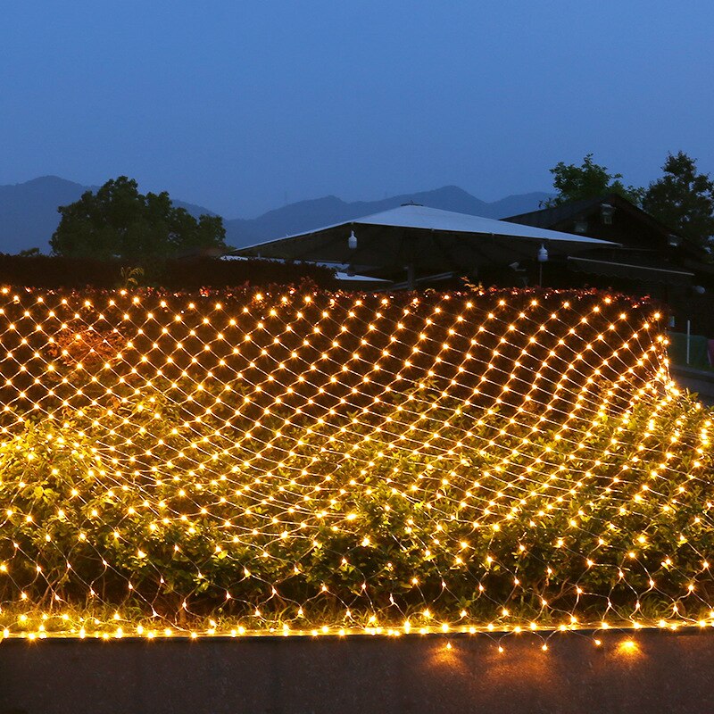 그물 LED 문자열 조명 야외 정원 크리스마스 장식 갈 랜드 룸 창 커튼 새해 웨딩 파티 휴일 요정 램프